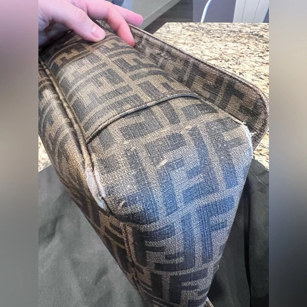 Vintage Rare Authentic Fendi Monogram Zucca Messenger Laptop Bag